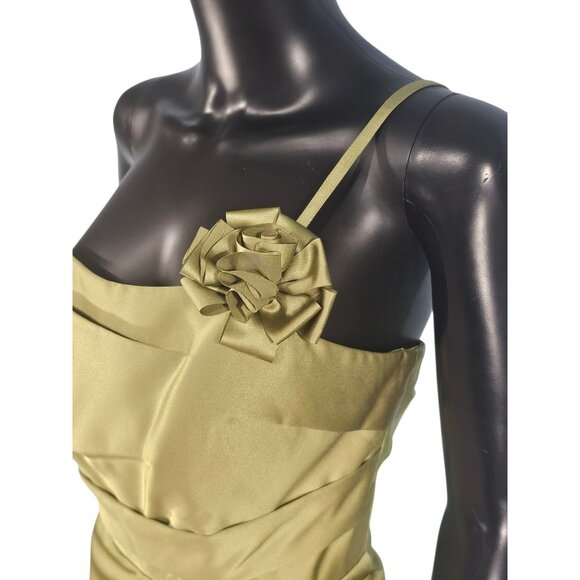 NWOT Moss Satin Fitted One Shoulder Cocktail Dress - Da Vinci - Picture 5 of 8